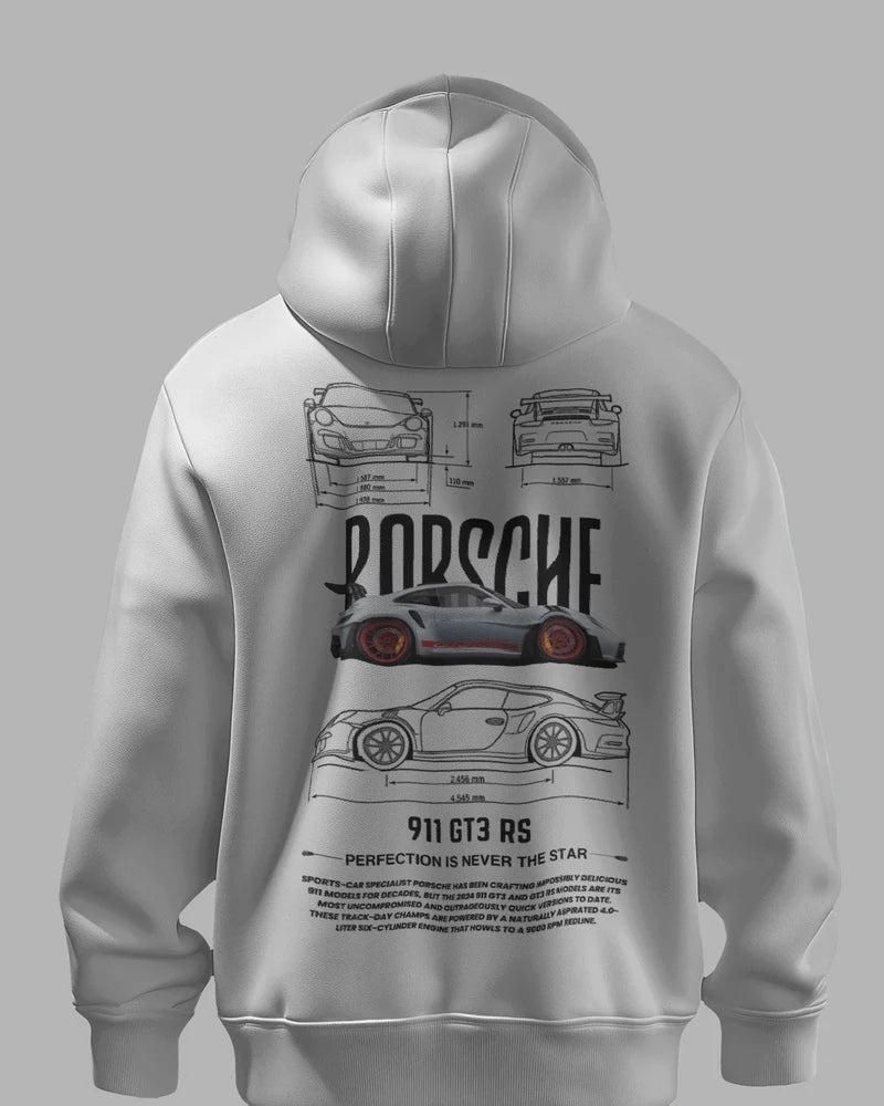 The Porsche Blueprint (White Graphic Hoodie)