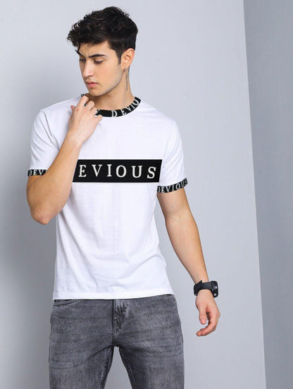 Cotton Blend Printed Full Sleeves Men's Round Neck T-Shirt